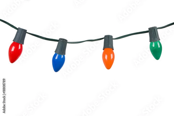Obraz Christmas lights isolated on white