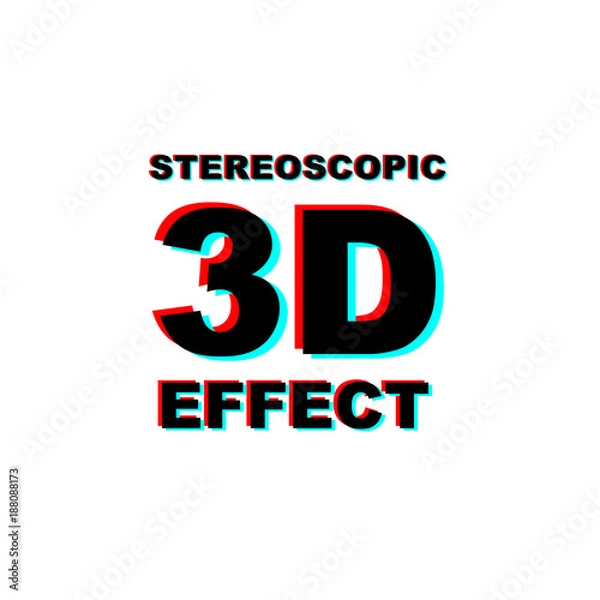 Fototapeta Anaglyph 3D text on white background