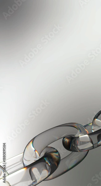 Obraz Glass Chain Links 3D Render Connection Concept Background