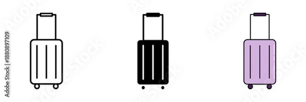 Obraz suitcase simple Set icon on white background