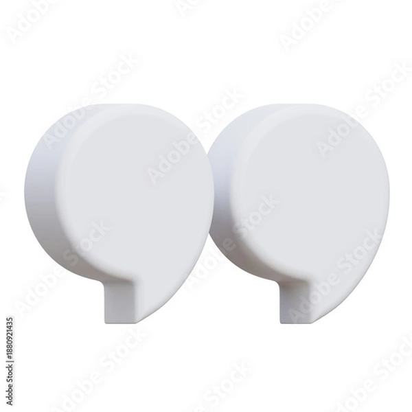 Obraz 3d quotation mark icon