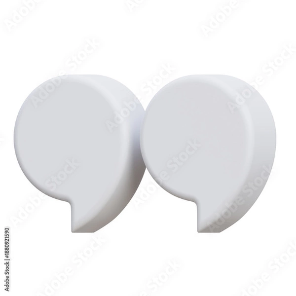 Obraz 3d quotation mark icon