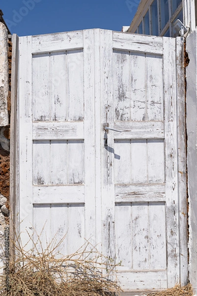 Fototapeta alte weiße Holztür