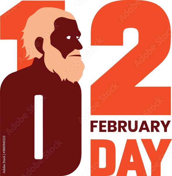 Obraz February 12th evolutionary event illustration