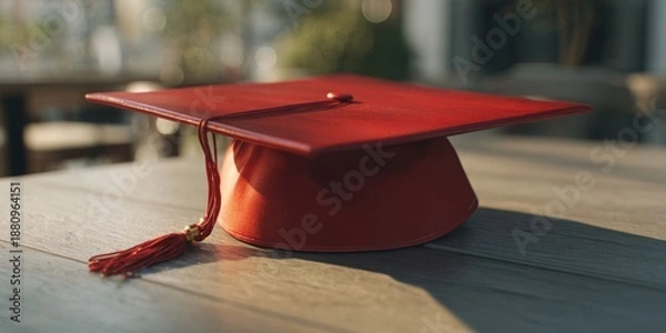 Obraz Digital Graduation Cap Icon for Online Education and E-Learning