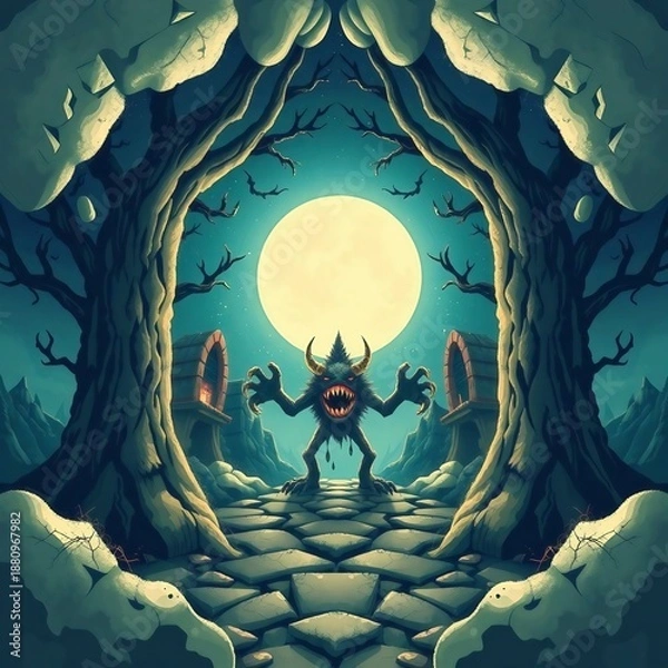 Obraz scary halloween background