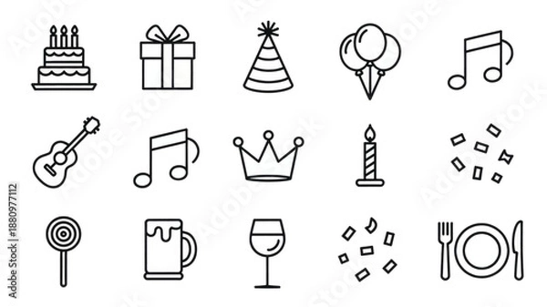 Obraz Birthday Event Symbol Collection