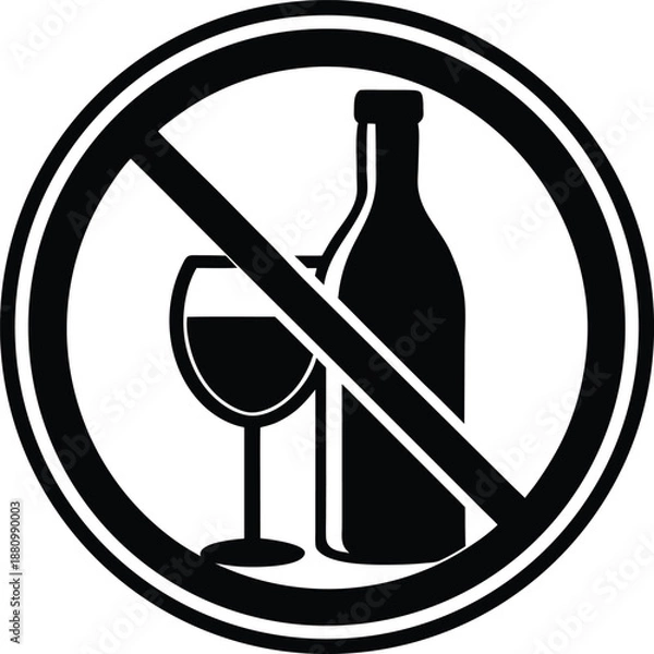 Obraz No Alcohol Prohibited Vector Icon