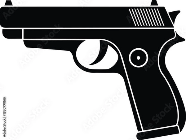 Obraz Handgun Weapon Vector Silhouette