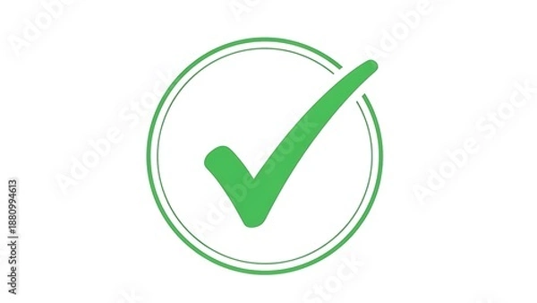 Obraz Green checkmark in circle illustration