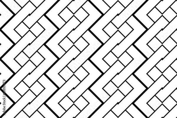 Fototapeta Design seamless monochrome geometric pattern