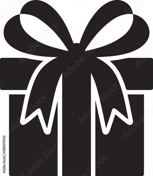 Obraz gift box icon silhouette