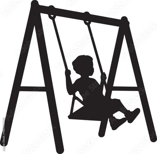 Obraz Kid swing icon