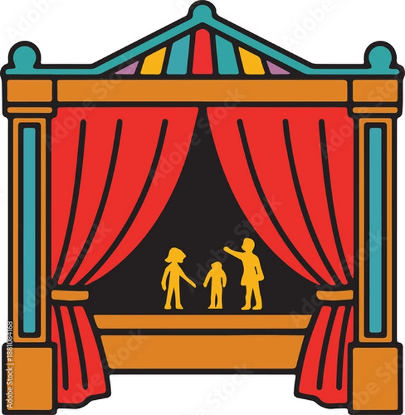 Obraz Puppet theater stage icon