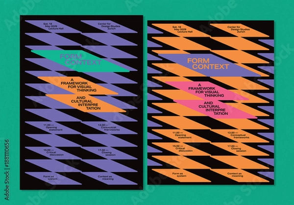 Obraz Kinetic Pattern Exhibition Swiss Style Poster Layout