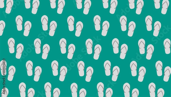 Fototapeta Flip Flops Seamless Pattern Minimal Summer Background