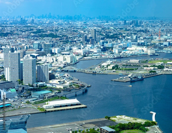 Obraz ランドマークタワーから見下ろした横浜街