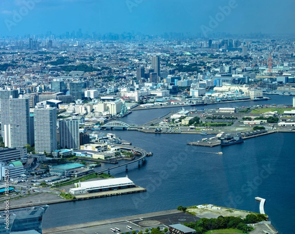 Obraz ランドマークタワーから見下ろした横浜街