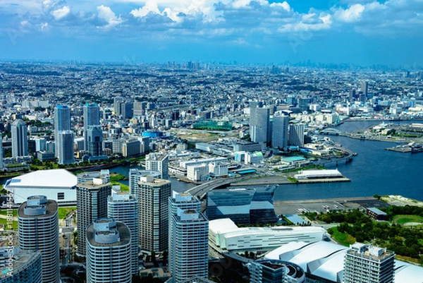 Obraz ランドマークタワーから見下ろした横浜街