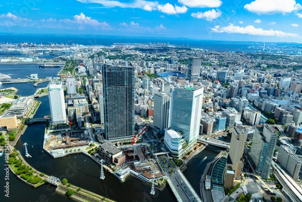 Obraz ランドマークタワーから見下ろした横浜街