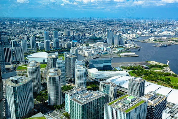 Obraz ランドマークタワーから見下ろした横浜街