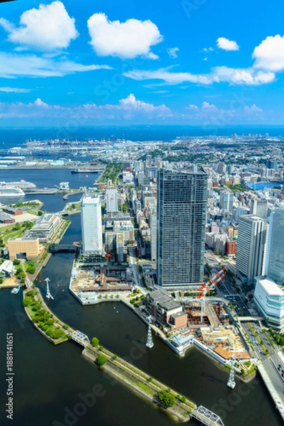 Obraz ランドマークタワーから見下ろした横浜街