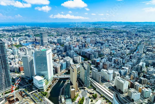 Obraz ランドマークタワーから見下ろした横浜街