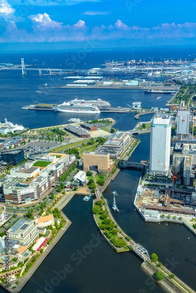 Obraz ランドマークタワーから見下ろした横浜街