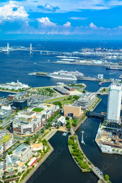 Obraz ランドマークタワーから見下ろした横浜街