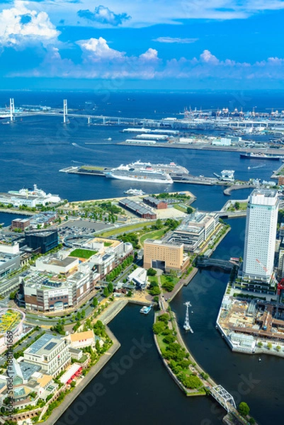 Obraz ランドマークタワーから見下ろした横浜街