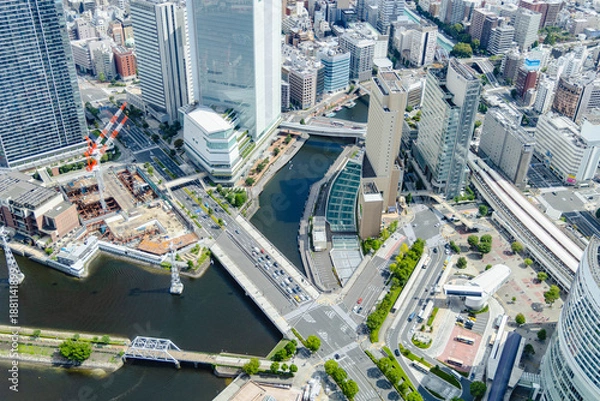 Obraz ランドマークタワーから見下ろした横浜街