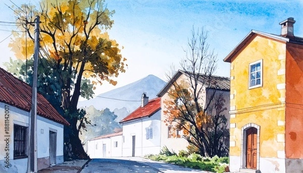 Obraz 郷愁 日だまり 平穏 街角 水彩 旅情 ぬくもり 追憶 静謐 散策 異国 叙情 澄み渡る 陰影 生活 穏やか 景観 記憶 憧れ 窓辺