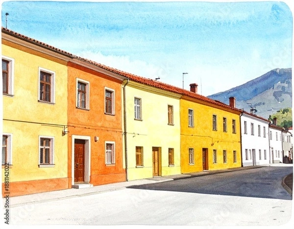 Obraz 郷愁 日だまり 平穏 街角 水彩 旅情 ぬくもり 追憶 静謐 散策 異国 叙情 澄み渡る 陰影 生活 穏やか 景観 記憶 憧れ 窓辺