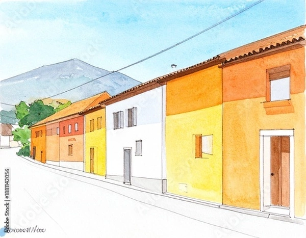 Obraz 郷愁 日だまり 平穏 街角 水彩 旅情 ぬくもり 追憶 静謐 散策 異国 叙情 澄み渡る 陰影 生活 穏やか 景観 記憶 憧れ 窓辺