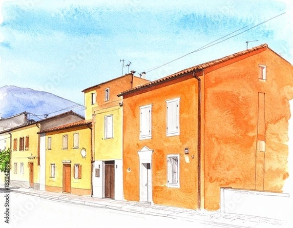 Obraz 郷愁 日だまり 平穏 街角 水彩 旅情 ぬくもり 追憶 静謐 散策 異国 叙情 澄み渡る 陰影 生活 穏やか 景観 記憶 憧れ 窓辺