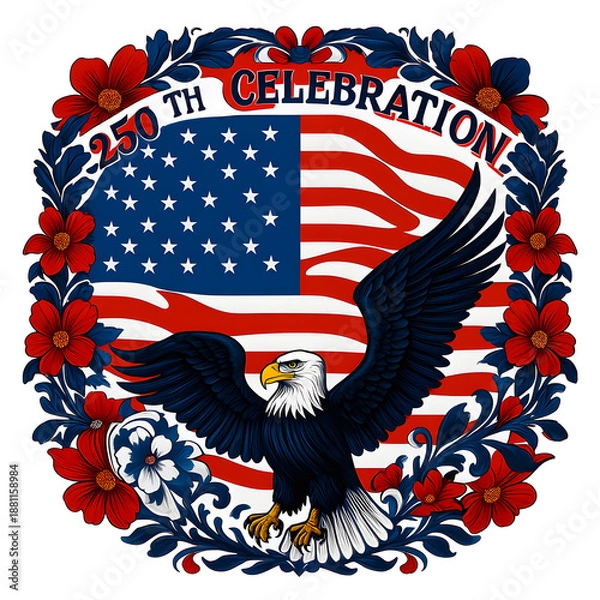 Fototapeta 250th Celebration Blue Eagle