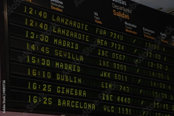 Fototapeta Panel de salidas