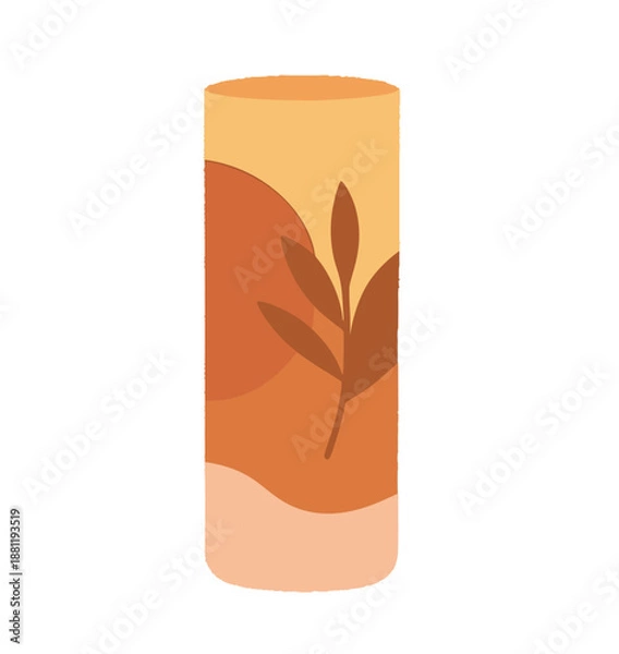 Fototapeta Candle with Leaf Design.