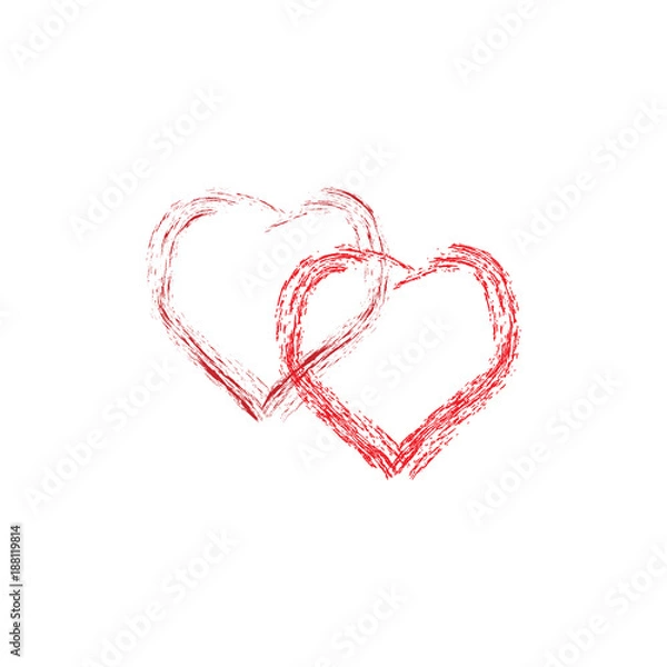 Fototapeta Heart two color sign on white background