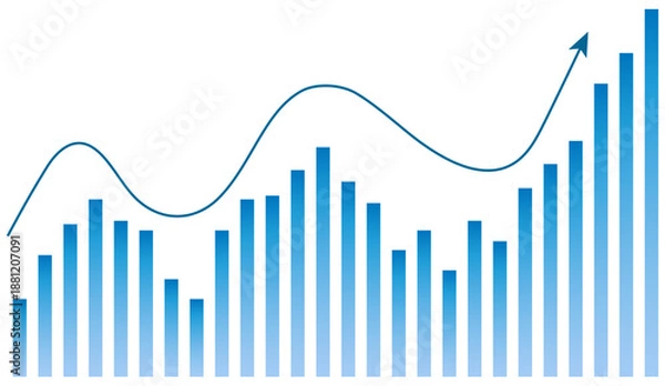 Obraz Business graph with arrow. Vector illustration