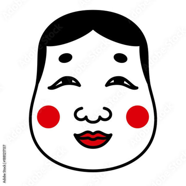 Obraz おかめのイラスト福笑い