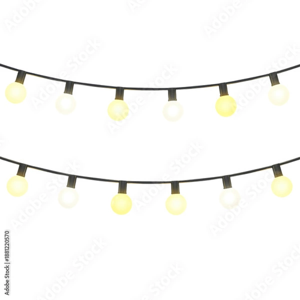 Obraz Glowing string lights with round bulbs