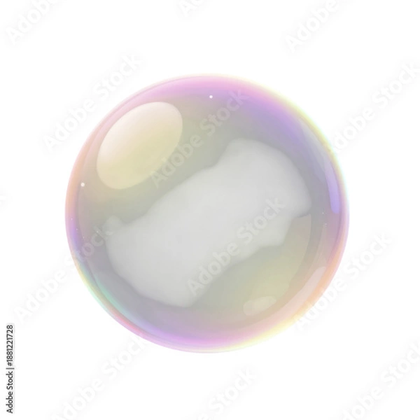 Obraz Iridescent soap bubble with rainbow reflections