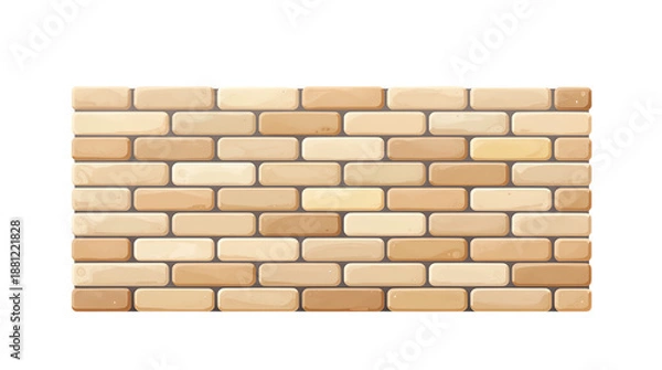 Obraz Light brown brick wall section isolated
