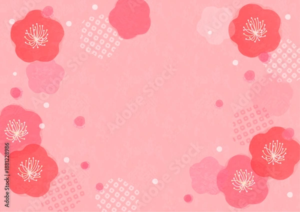 Obraz 和風の梅の花の背景素材
