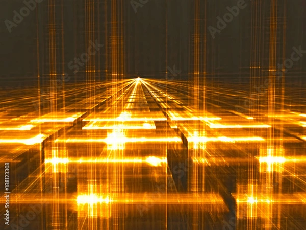 Fototapeta Perspective background - abstract digitally generated image