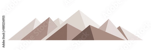 Obraz Mountain landscape stylization, geometric shapes, vector illustration