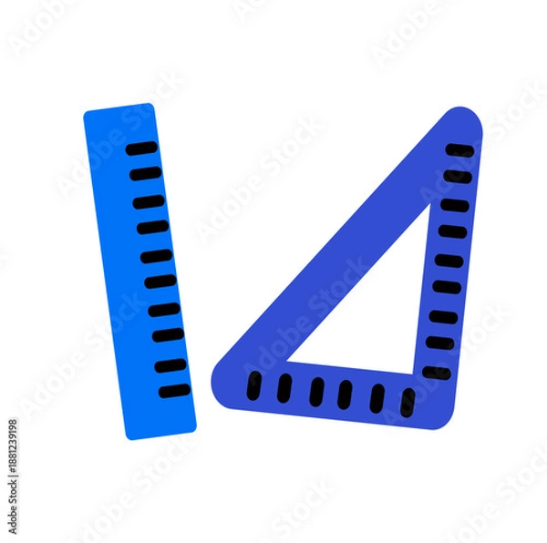 Obraz Tailor measurement tool flat icon. Vector graphic, not Artificial Intelligence, logo illustration. Replaceable vector design.