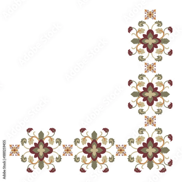 Obraz Abstract floral corner design for graphic elements.