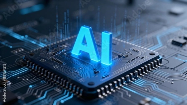 Obraz AI on a circuit board